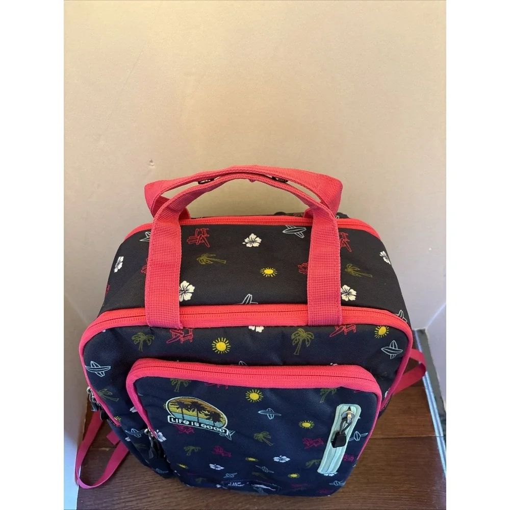 Life Is‎ Good High Sierra Backpack 40L Padded Expandable Beach Theme On Navy Bag